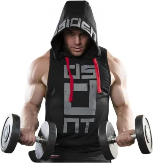Men's Sports Fitness Vest for Outdoor Running and Training, Sleeveless Hooded Loose Fit Tank Top