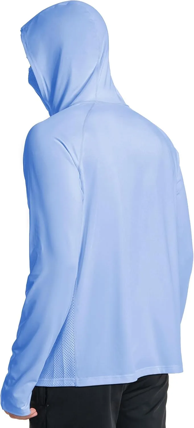 Men's Sun Protection Hoodie Loose Fit UPF 50  Long Sleeve Shirt SPF Lightweight Fishing Hiking Rash Guard