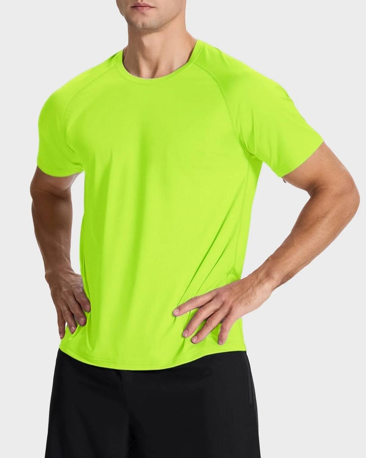 Men's Sun Protection Shirts Lightweight Athletic Quick Dry Rash Guard Cooling Tee with Silver Ion Tech