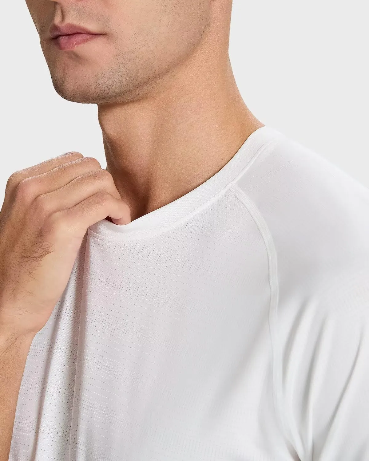 Men's Sun Protection Shirts Lightweight Athletic Quick Dry Rash Guard Cooling Tee with Silver Ion Tech