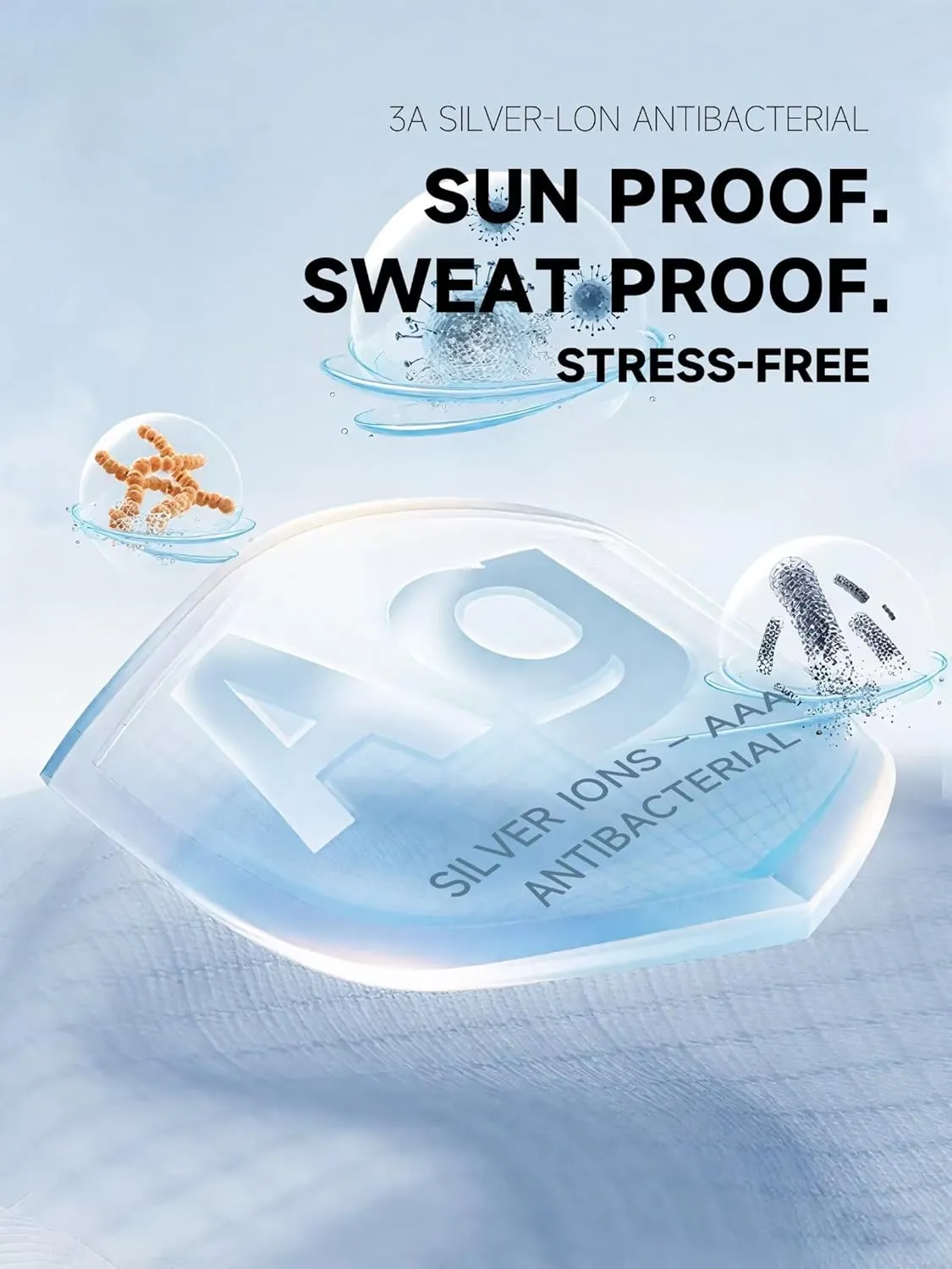 Men's Sun Protection Shirts Lightweight Athletic Quick Dry Rash Guard Cooling Tee with Silver Ion Tech