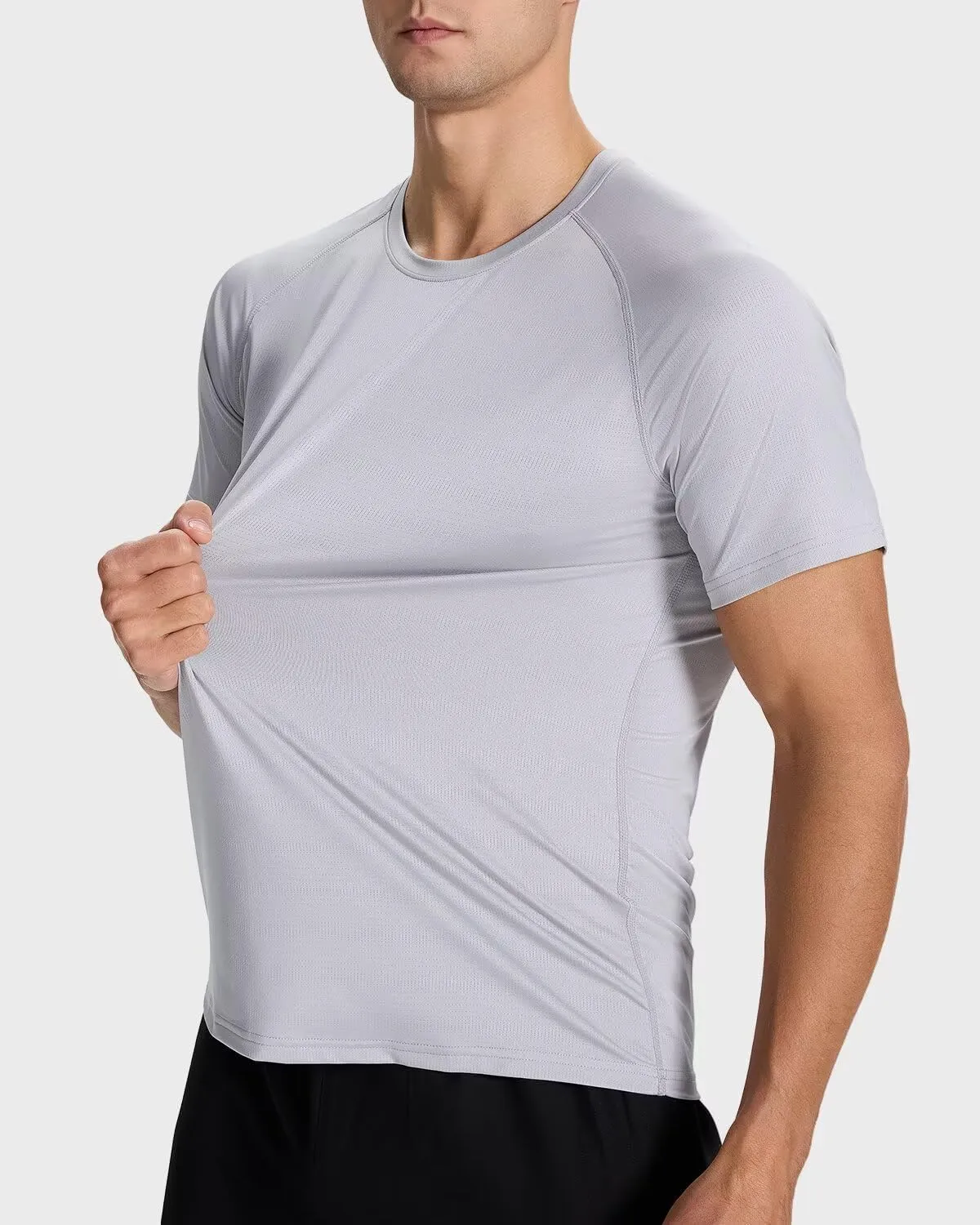 Men's Sun Protection Shirts Lightweight Athletic Quick Dry Rash Guard Cooling Tee with Silver Ion Tech