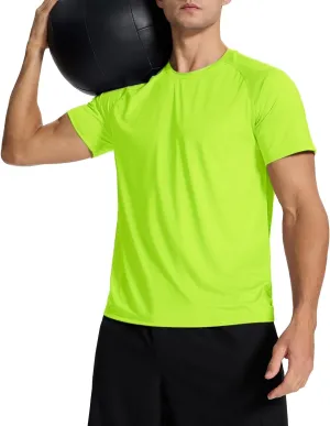 Men's Sun Protection Shirts Lightweight Athletic Quick Dry Rash Guard Cooling Tee with Silver Ion Tech