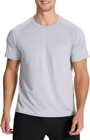 Men's Sun Protection Shirts Lightweight Athletic Quick Dry Rash Guard Cooling Tee with Silver Ion Tech