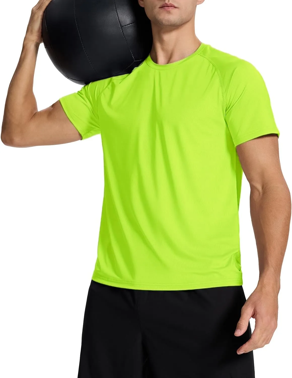 Men's Sun Protection Shirts Lightweight Athletic Quick Dry Rash Guard Cooling Tee with Silver Ion Tech