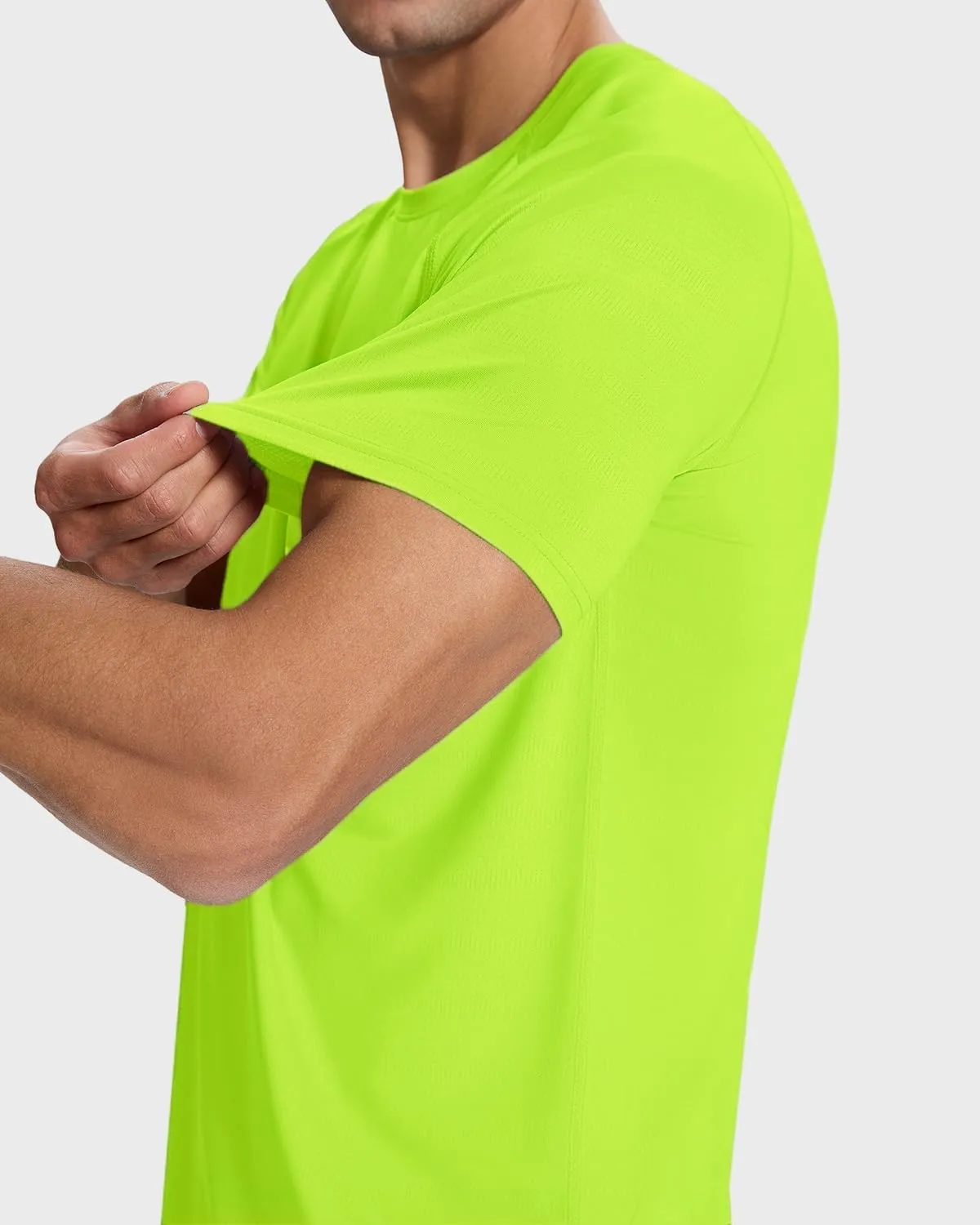 Men's Sun Protection Shirts Lightweight Athletic Quick Dry Rash Guard Cooling Tee with Silver Ion Tech