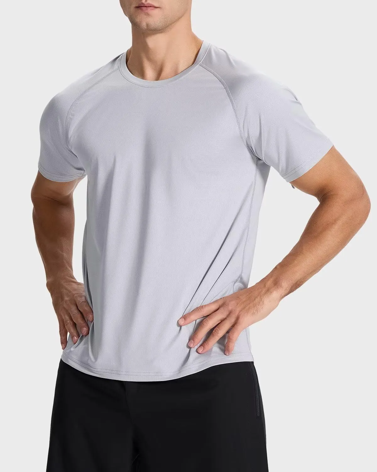 Men's Sun Protection Shirts Lightweight Athletic Quick Dry Rash Guard Cooling Tee with Silver Ion Tech