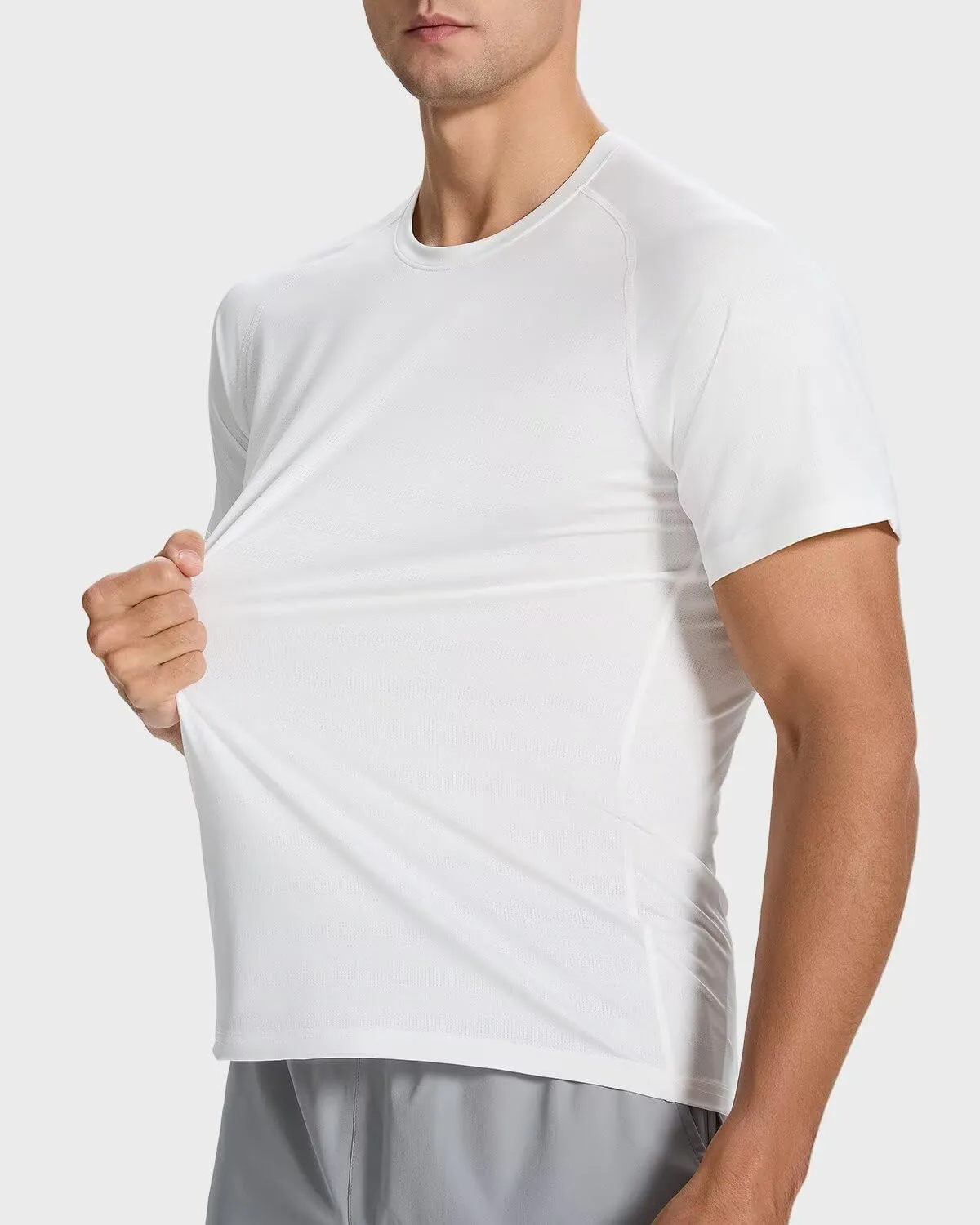 Men's Sun Protection Shirts Lightweight Athletic Quick Dry Rash Guard Cooling Tee with Silver Ion Tech