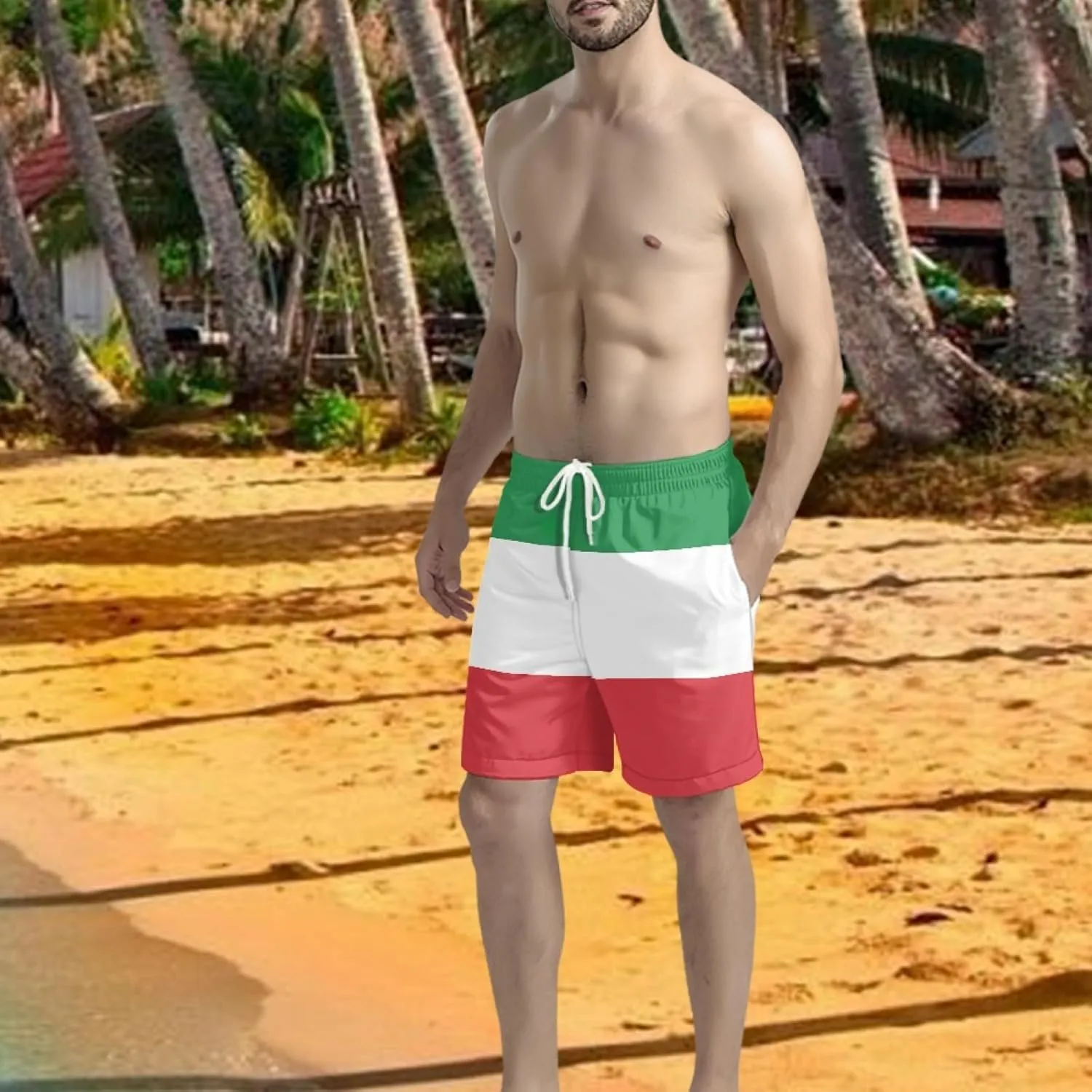 Men's Swim Trunk,Fashion Quick-Dry Beach Board Shorts with Mesh Lining Pockets