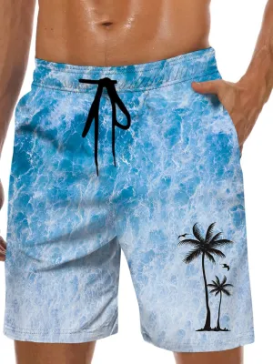 Men's Swim Trunks Hawaiian Bathing Mesh Lining Suit Swimsuits Beach Shorts with Pockets