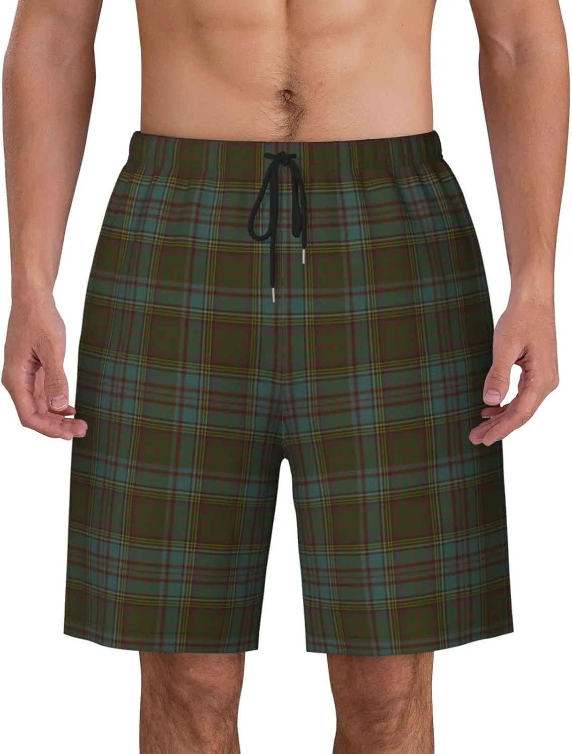 Men's Swim Trunks, Quick Dry Beach Shorts Summer Cool Beach Shorts with Mesh Lining