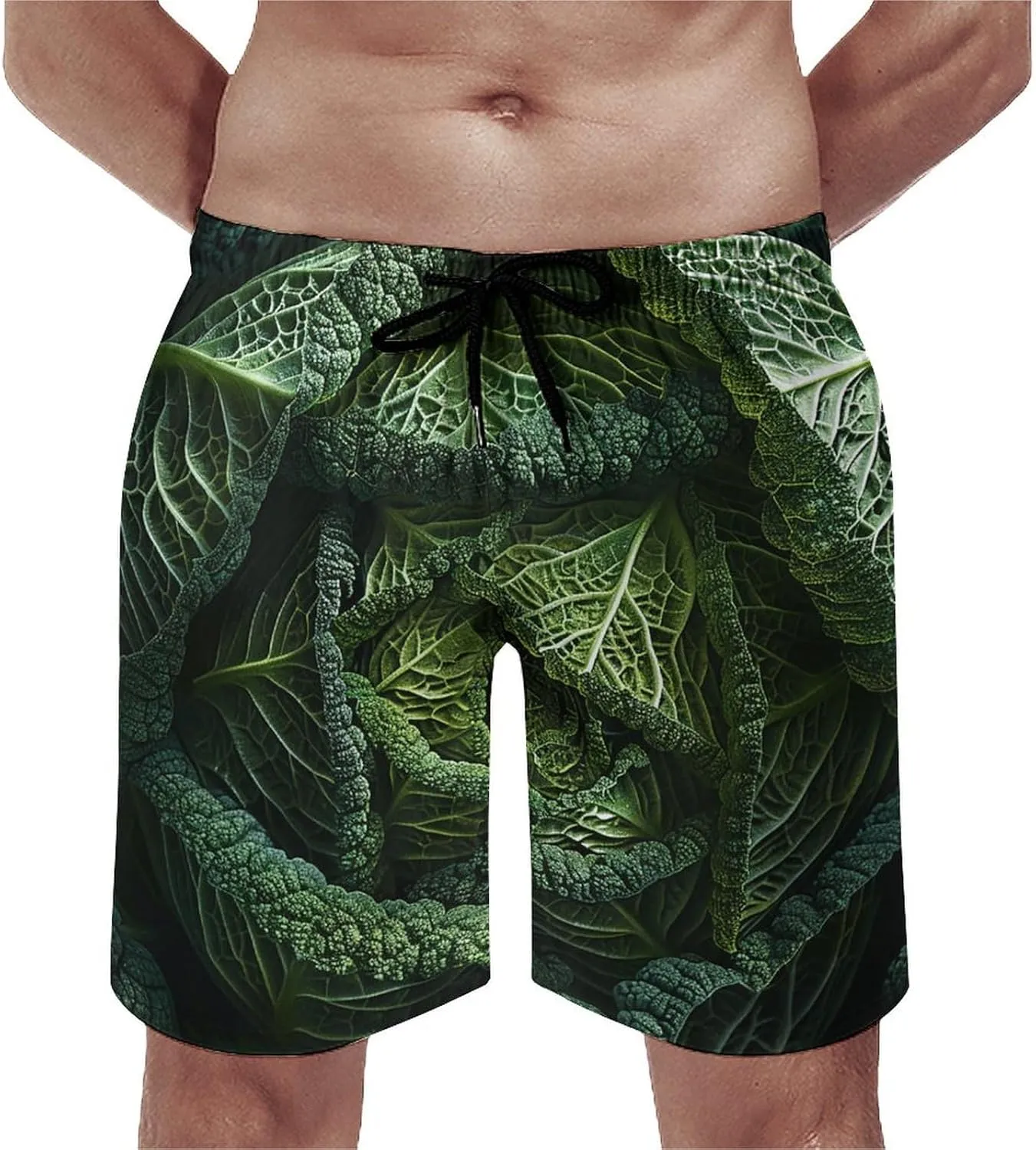 Mens Swim Trunks Quick Dry Swim Shorts with Mesh Lining Beach Shorts Extra Large Cabbage Swimwear Bathing Suits