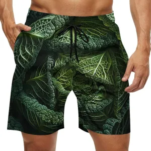 Mens Swim Trunks Quick Dry Swim Shorts with Mesh Lining Beach Shorts Extra Large Cabbage Swimwear Bathing Suits