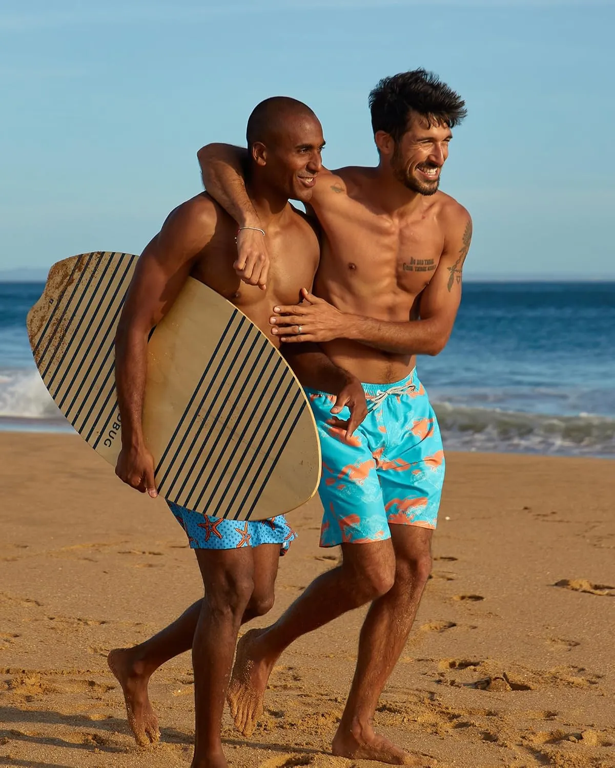 Mens Swim Trunks with Compression Liner Stretch 7" Bathing Suit Beach Shorts