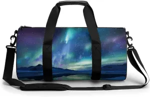 Mens Womens Gym Bag, Northern Lights Print Duffle Bags,travel Gym Duffle Bag,garment Duffle Bag,gym Bag with Shoe Compartment