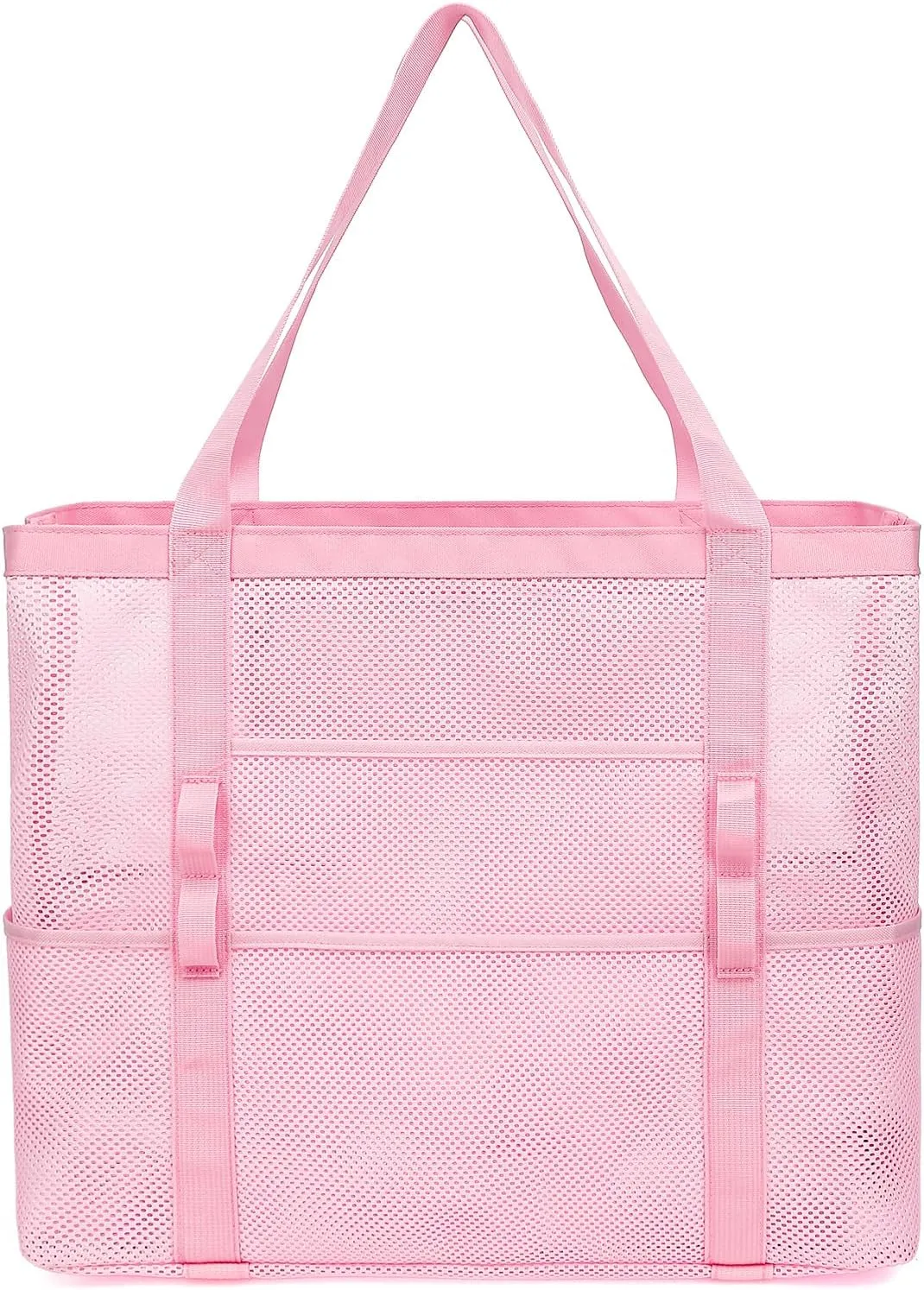 Mesh Beach Bag - Large Beach Tote Bag with Multiple Pockets for Family Beach Bag for Toys & Vacation Essentials