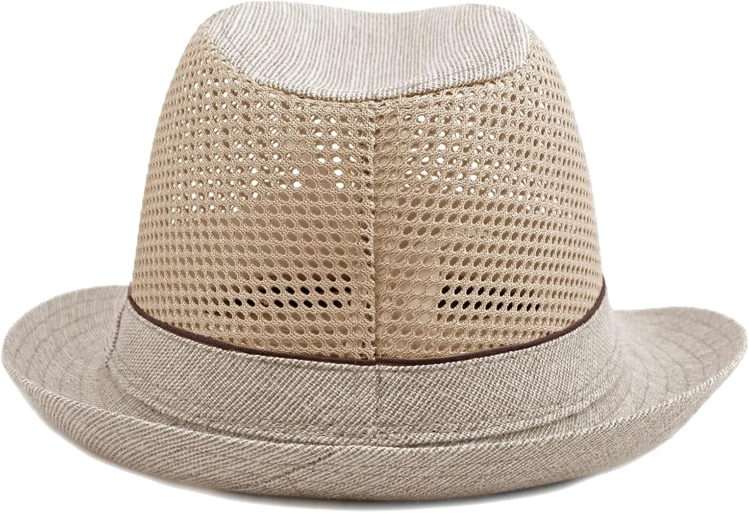 Mesh Fedora Hat for Men Summer Fedora Hats Trilby Hat Sun Beach Hat Panama Hat, 55-61cm