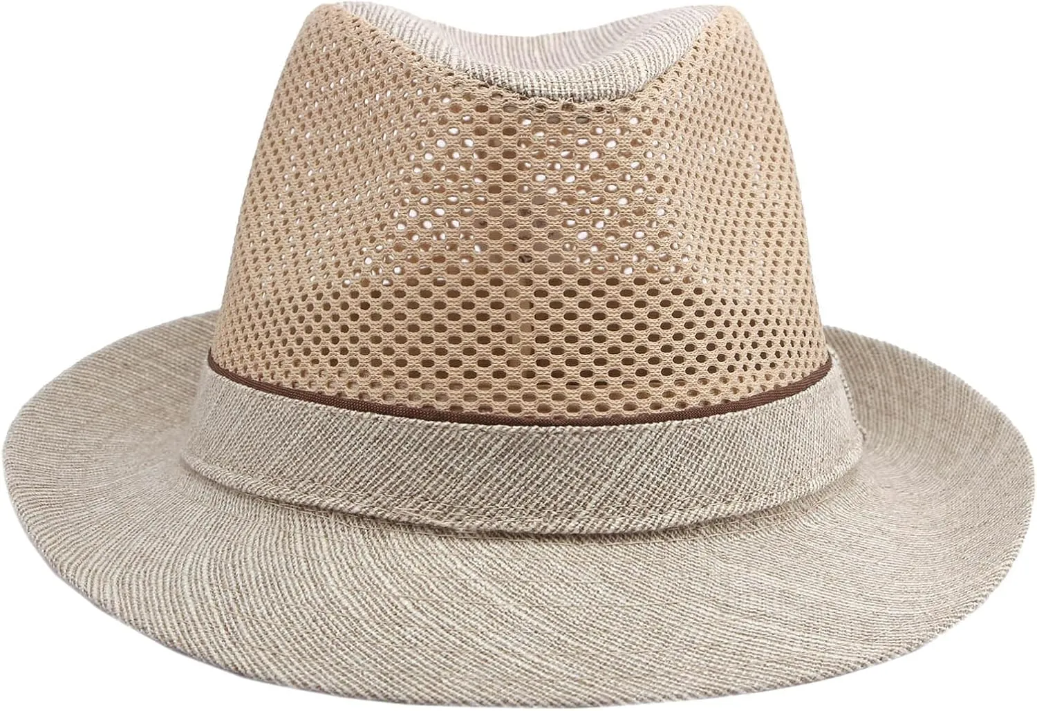 Mesh Fedora Hat for Men Summer Fedora Hats Trilby Hat Sun Beach Hat Panama Hat, 55-61cm