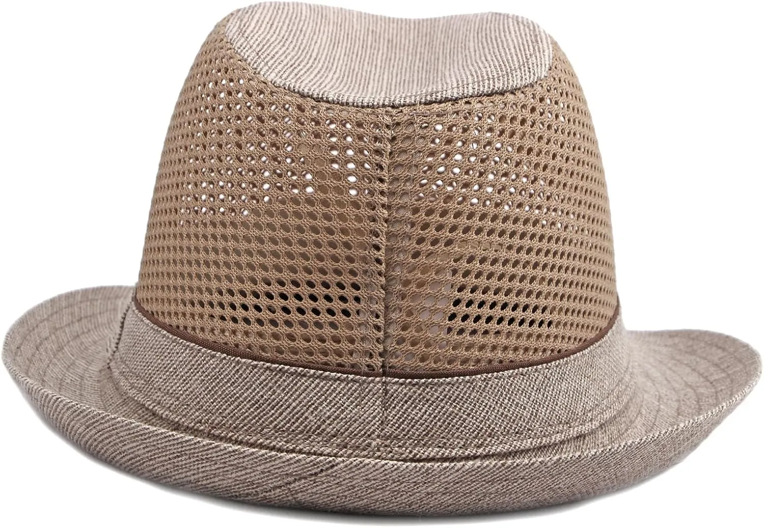 Mesh Fedora Hat for Men Summer Fedora Hats Trilby Hat Sun Beach Hat Panama Hat, 55-61cm