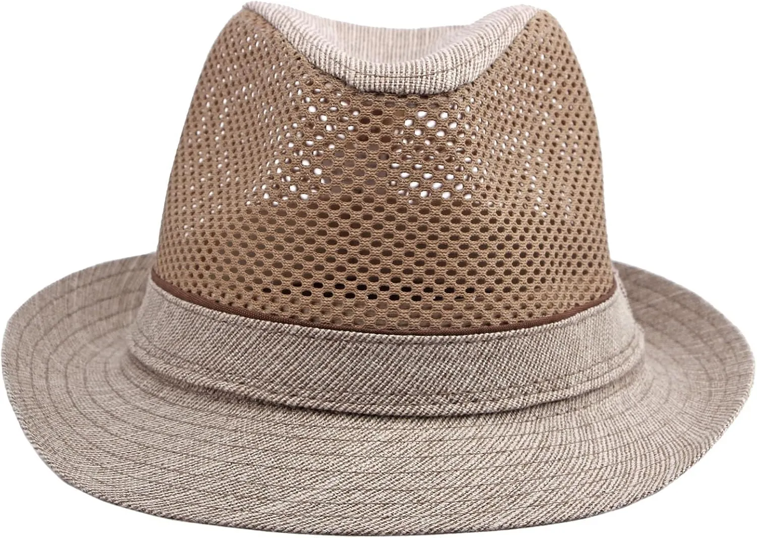 Mesh Fedora Hat for Men Summer Fedora Hats Trilby Hat Sun Beach Hat Panama Hat, 55-61cm