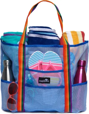 Mesh Sand Free Bag - Strong Lightweight Bag For Beach & Vacation Essentials. Tons of Storage!