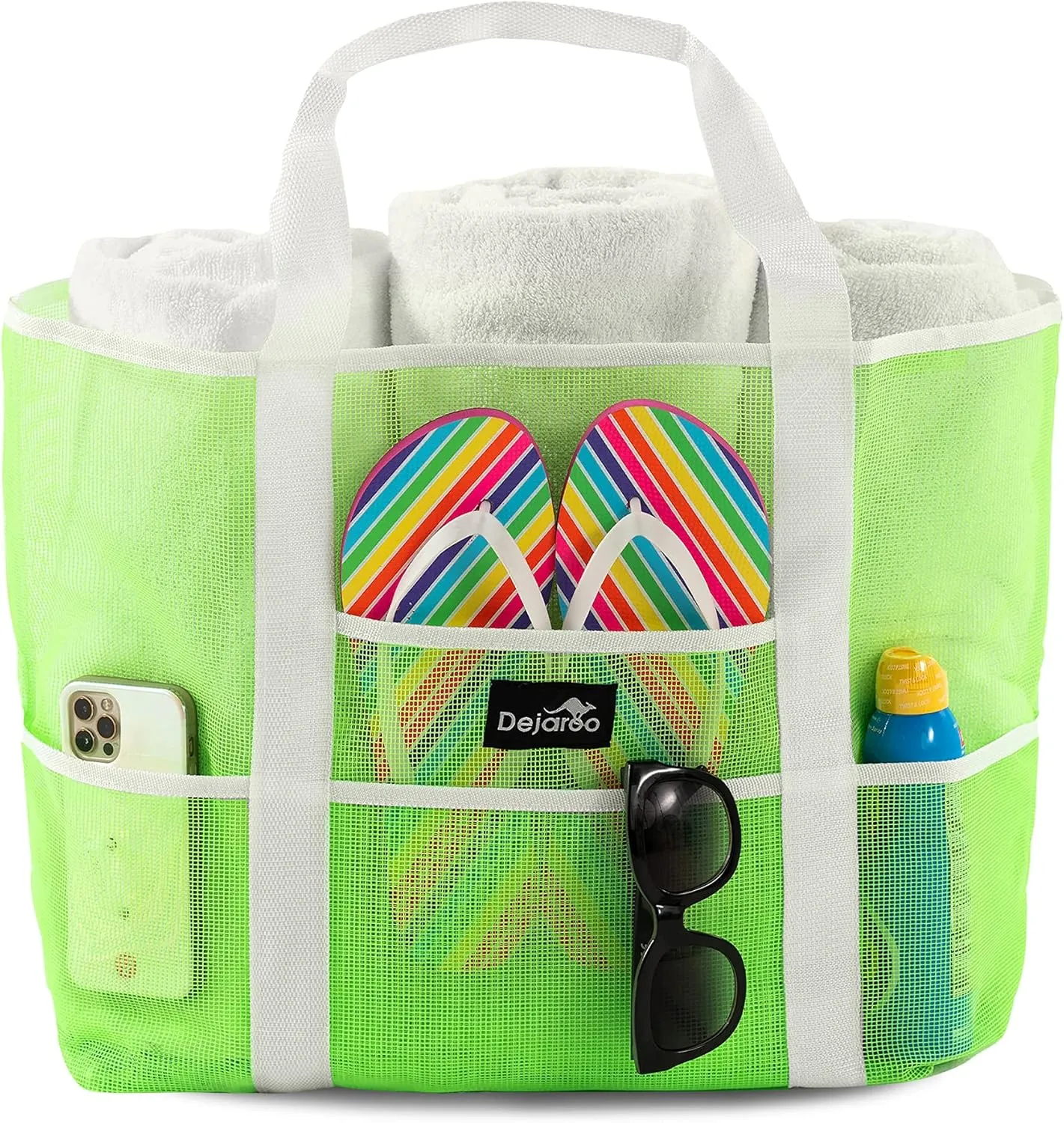 Mesh Sand Free Bag - Strong Lightweight Bag For Beach & Vacation Essentials. Tons of Storage!