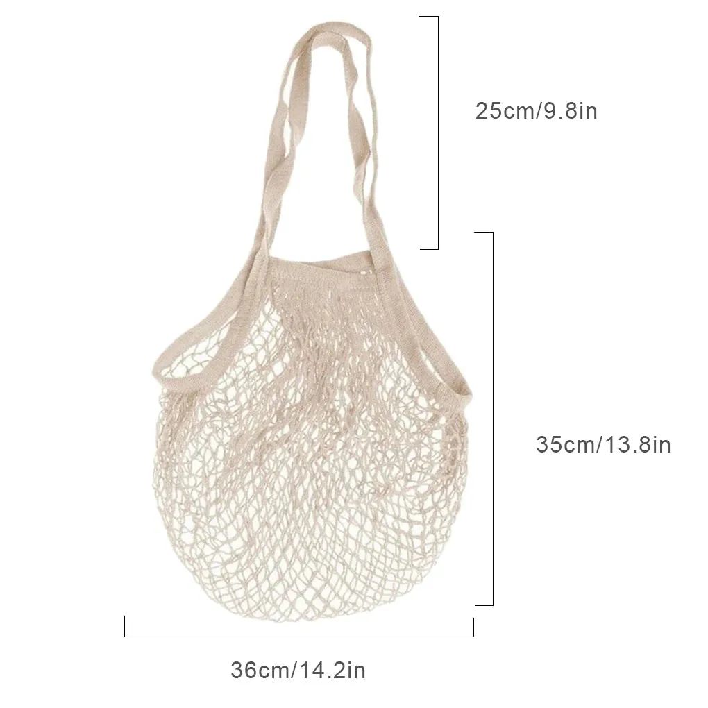 Mesh Shopping Bag with Strap – Large Capacity Cotton Handbag for Shopping, Outdoor, and Travel