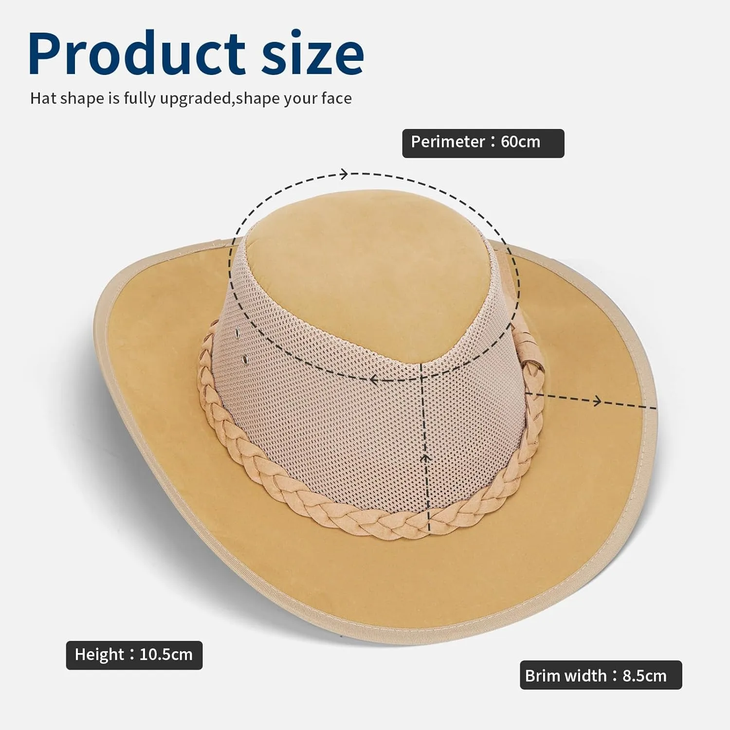 Mesh Sun Hat for Men Golf Soaker Hats Summer Beach Safari Wide Brim Fishing Cap Outdoor