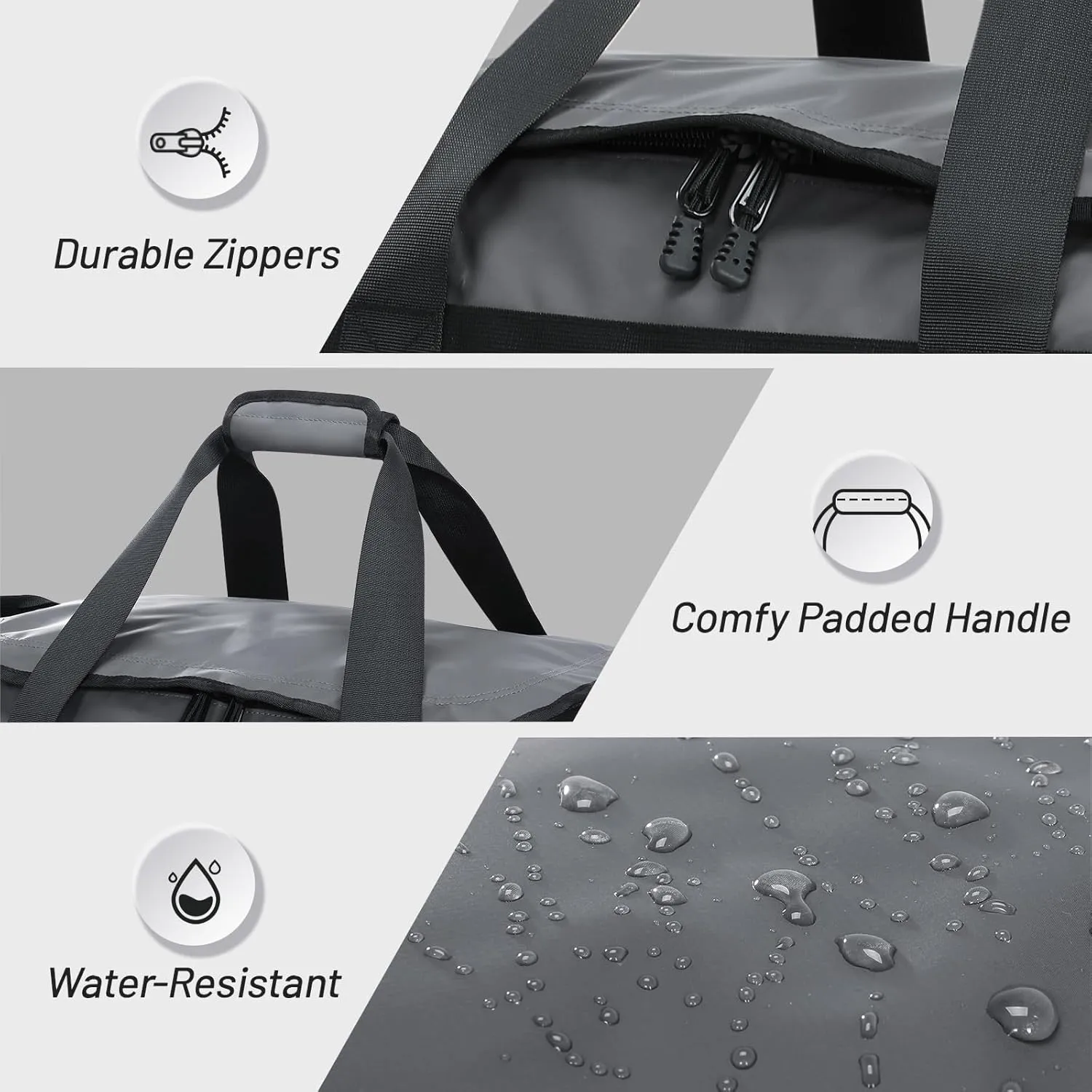 MIER Gym Bag for Men Large Duffel Backpack with Shoe Compartment, 60L Convertible Duffle Bags Weekender Overnight Bag for Gym Sports Travel, Gray