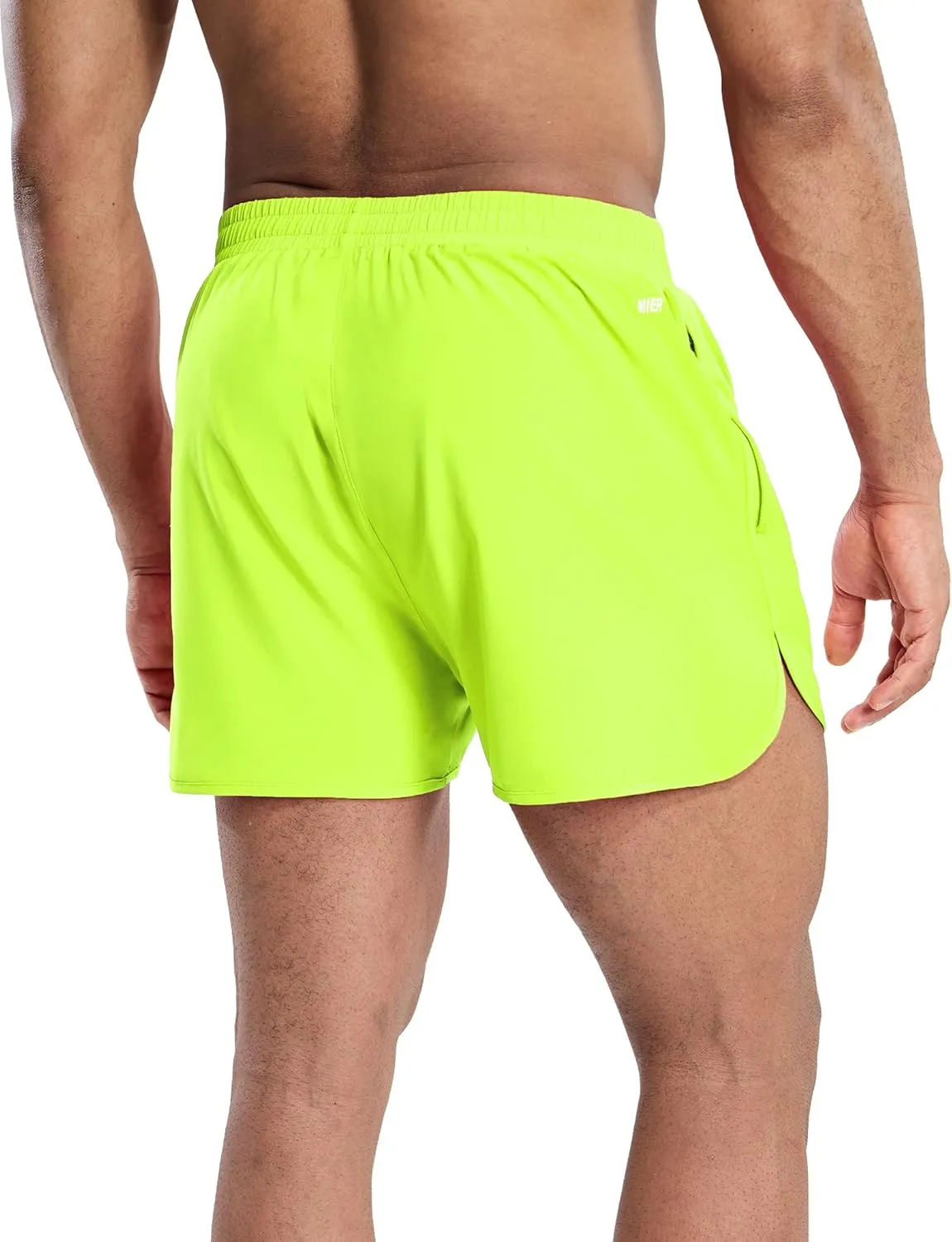 MIER Men’s Athletic Running Shorts with Brief Liner 3 Inch Quick Dry Lined Shorts with Zipper Pockets for Gym Workout