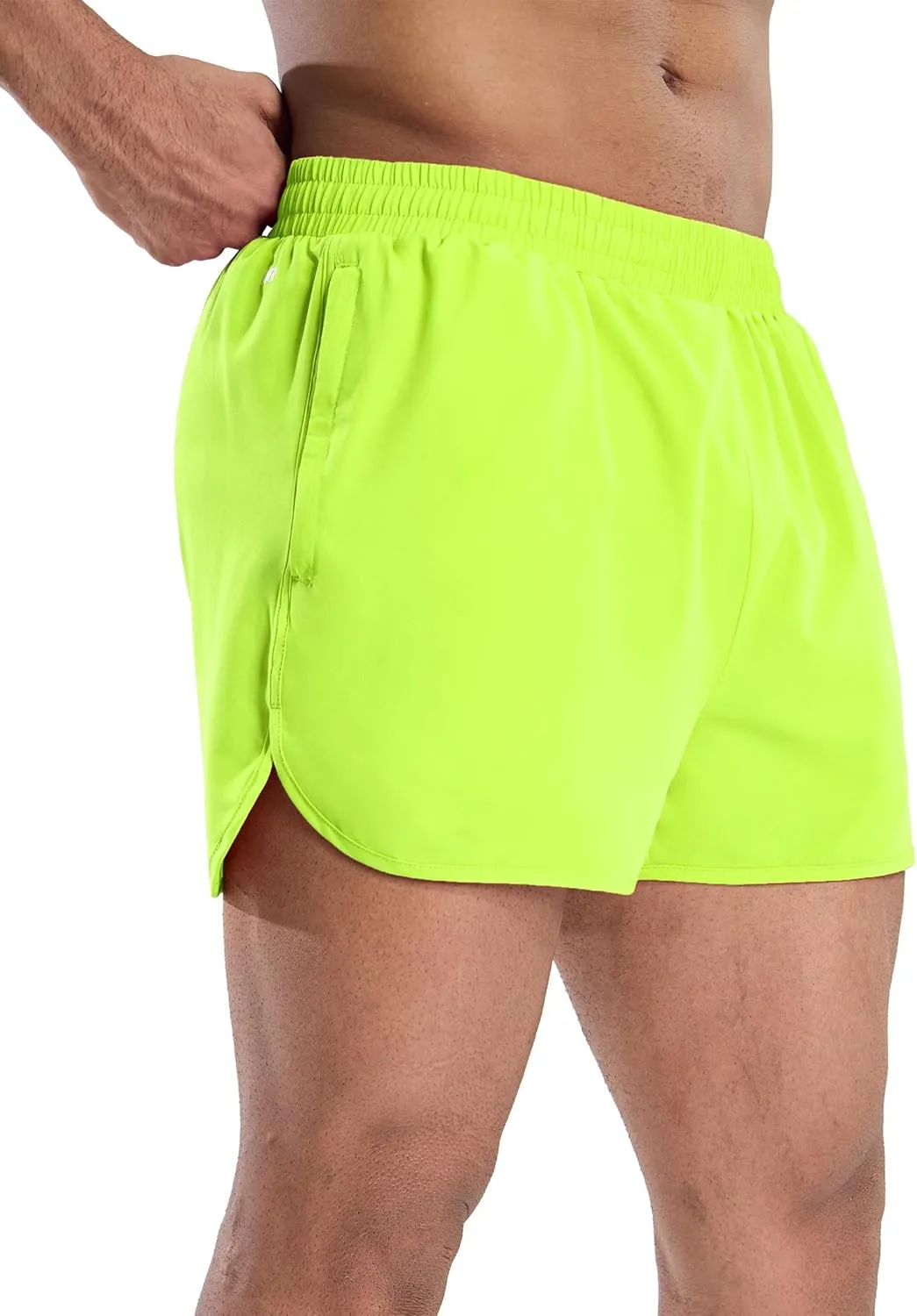 MIER Men’s Athletic Running Shorts with Brief Liner 3 Inch Quick Dry Lined Shorts with Zipper Pockets for Gym Workout