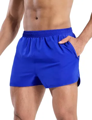MIER Men’s Athletic Running Shorts with Brief Liner 3 Inch Quick Dry Lined Shorts with Zipper Pockets for Gym Workout