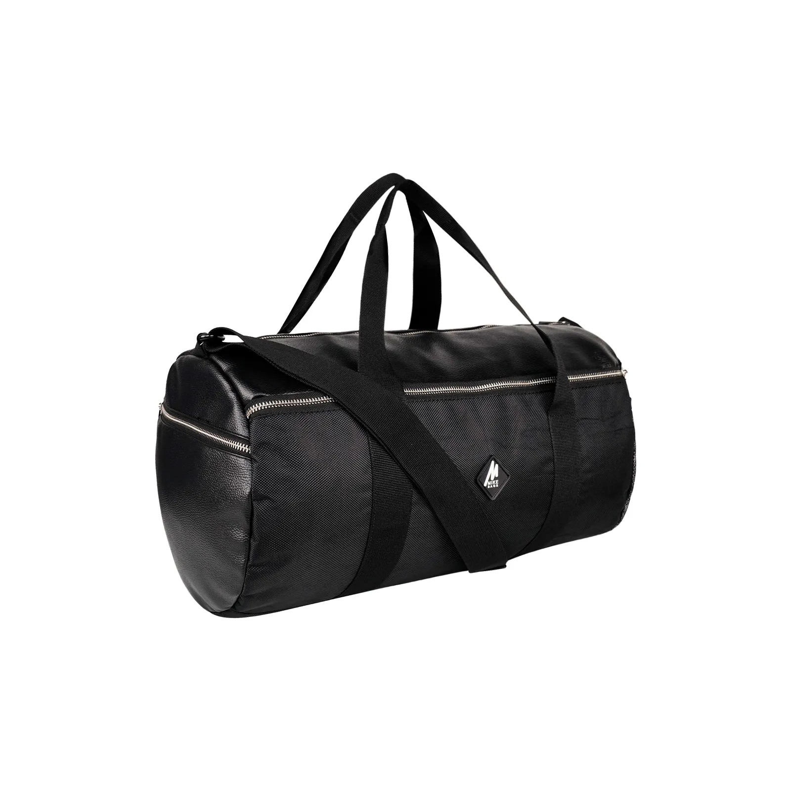 Mike Forge Leather Gym Bag - Black
