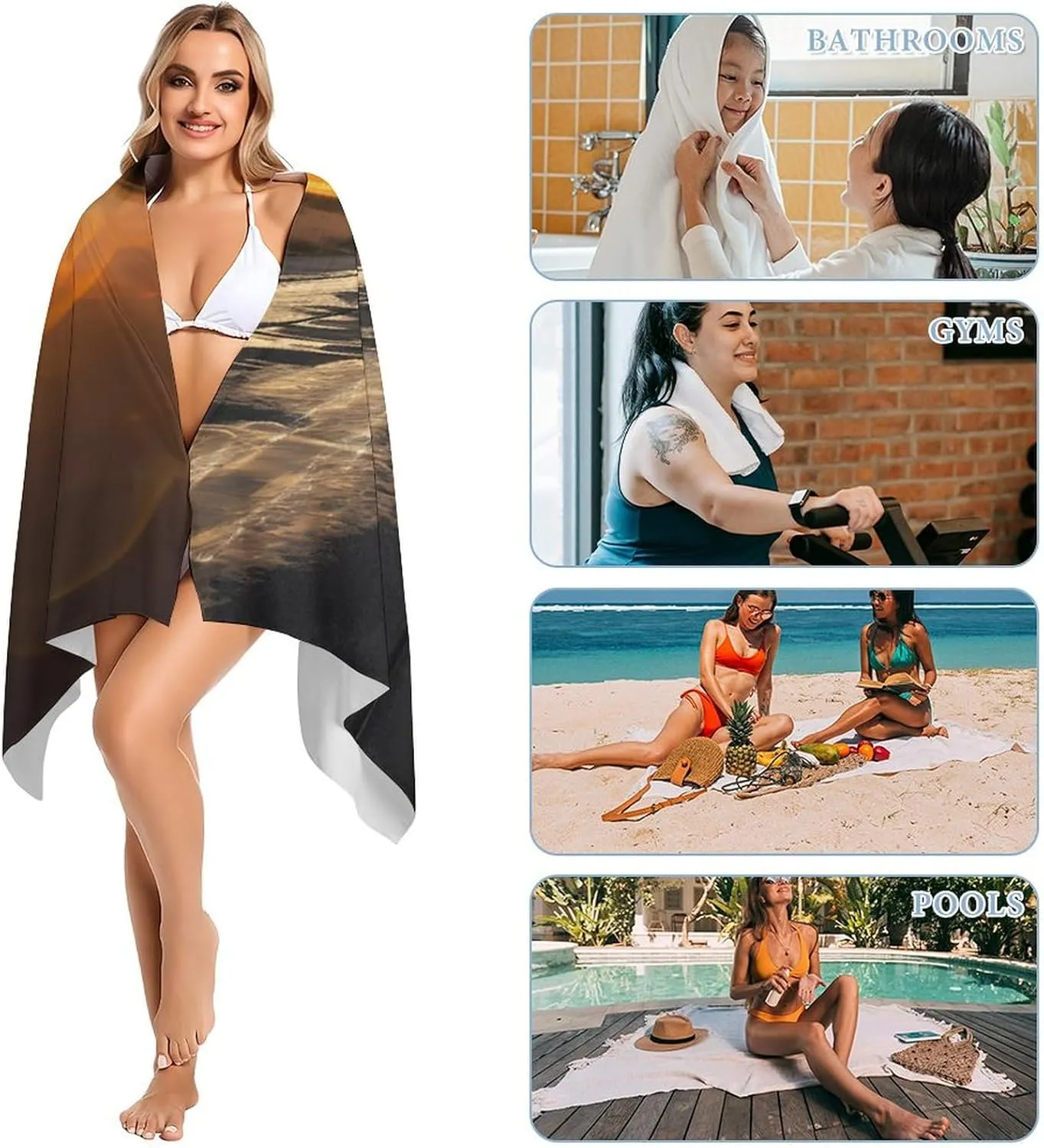 Military Plane Landing On Airforce Runways Against Beautiful DuSky Beach Towel 31"X63" Oversized Beach Towels Lightweight Sand Free Pool Towel Quick Dry Absorbent Bath Towels Vacation Essentials for W