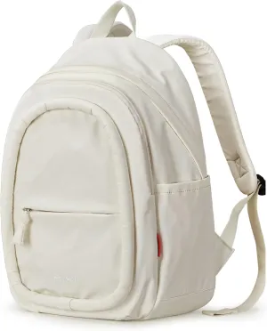 mixi Sweet Design Women Backpack Girls Cute Book Bag with Shockproof 15.6" Laptop Pocket Casual Daily Light Weight, Pearl White