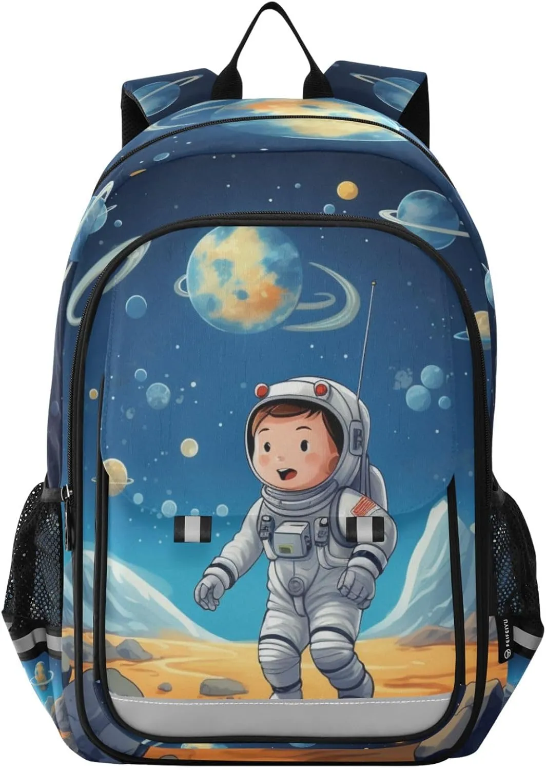 MNSRUU Backpack for School Astronauts and Space Planets Laptop Backpack Womens Travel Backpack Mens Casual Daypack Backpack Fits 15.6 Inch Laptop Waterproof
