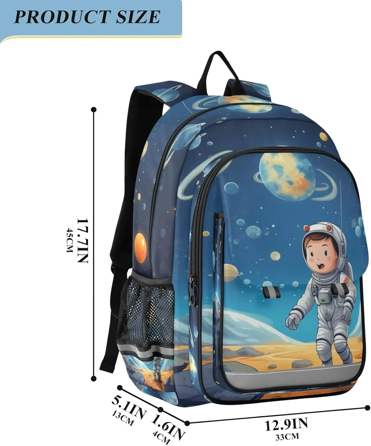 MNSRUU Backpack for School Astronauts and Space Planets Laptop Backpack Womens Travel Backpack Mens Casual Daypack Backpack Fits 15.6 Inch Laptop Waterproof