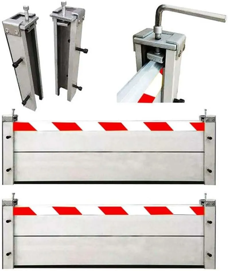Mobile Aluminum Alloy Flood Defence Barrier for Garage Basement Front Door Driveway Reflective Warning Strip(130 * 60cm)
