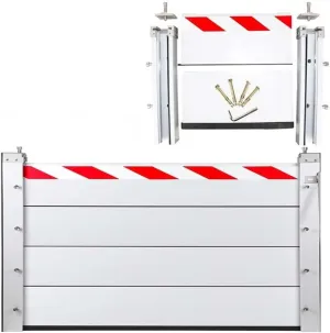 Mobile Aluminum Alloy Flood Defence Barrier for Garage Basement Front Door Driveway Reflective Warning Strip(130 * 60cm)