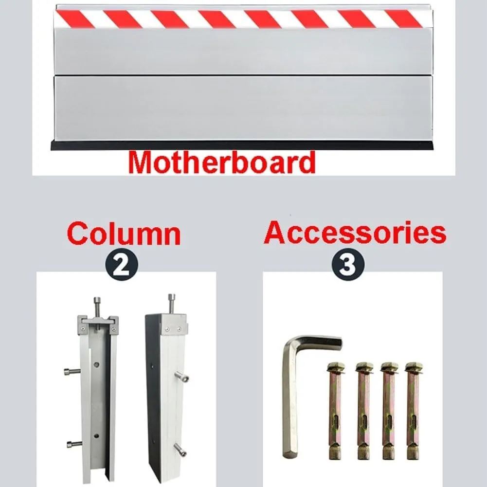 Mobile Aluminum Alloy Flood Defence Barrier for Garage Basement Front Door Driveway Reflective Warning Strip(130 * 60cm)