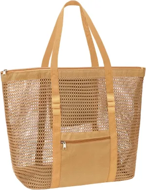 MOLERFO Beach Bag Mesh Tote Bag, Upgraded Beach Bags for Women Mesh Bag Hobo Bag Beach Accessories