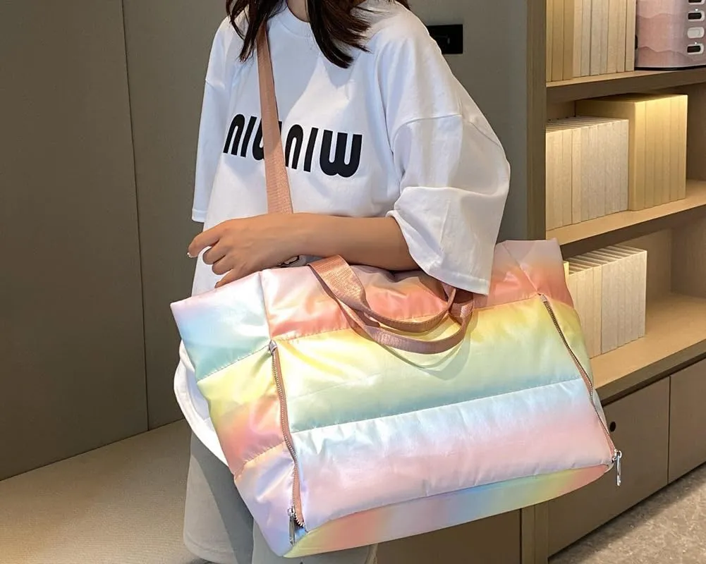 Molodo Gym Bag for Women,Travel Tote Bags Waterproof Puffer Gym Bag Duffle Bag for Yoga Sports Vacation 2024