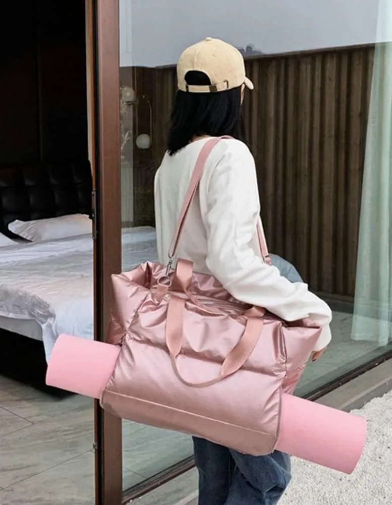 Molodo Gym Bag for Women,Travel Tote Bags Waterproof Puffer Gym Duffle Bag for Yoga Sports Vacation
