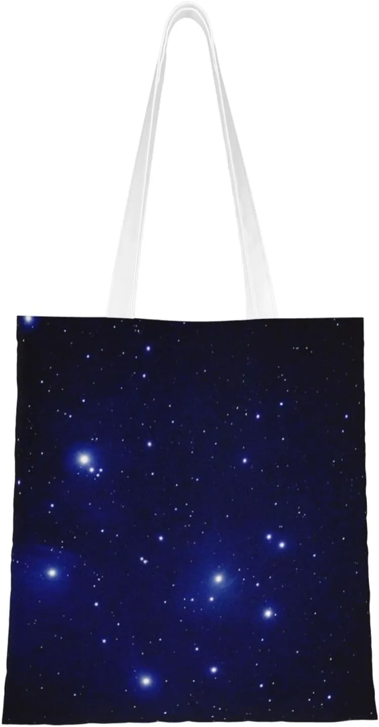Moon Starry Galaxy Tote Bag Reusable Shoulder Tote Bag For Women Lady Vacation, Shopping, Work