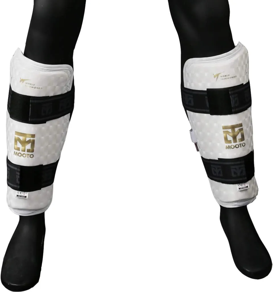 Mooto Korea Taekwondo Extera S2 Shin Protector Guard WT Logo MMA Martial Arts Kickboxing Karate Training Match Gym School Academy (X_Small(Length 23cm or 0.75 ft))