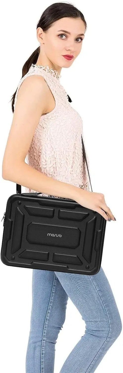 MOSISO Laptop Shoulder Bag Compatible with MacBook Air 15 M4 M3 A3114 M2 A2941 2025 2024 2023 / Compatible with MacBook Pro 15 inch A1990 A1707, Waterproof Shockproof Carrying Case Bag, Black