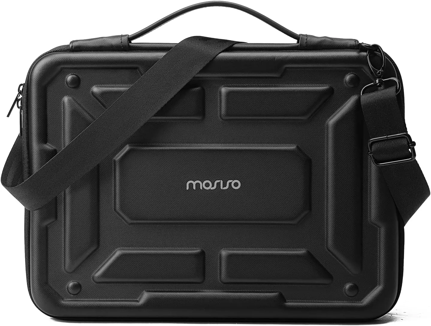 MOSISO Laptop Shoulder Bag Compatible with MacBook Air 15 M4 M3 A3114 M2 A2941 2025 2024 2023 / Compatible with MacBook Pro 15 inch A1990 A1707, Waterproof Shockproof Carrying Case Bag, Black