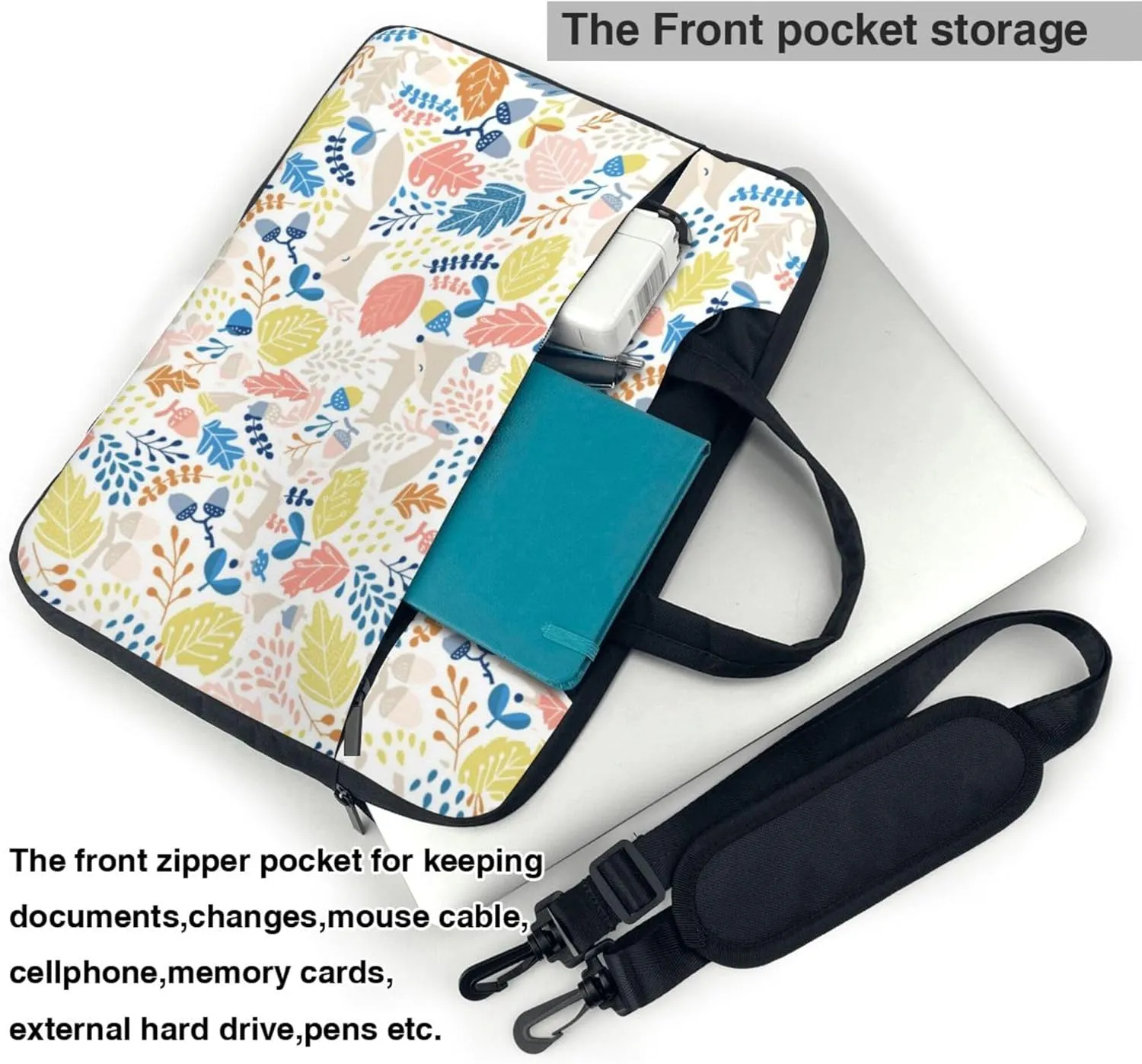 Mount Fuji cherry blossoms Laptop Shoulder Bag ​for Men Women, Computer Carrying Case Messenger Bag with Strap