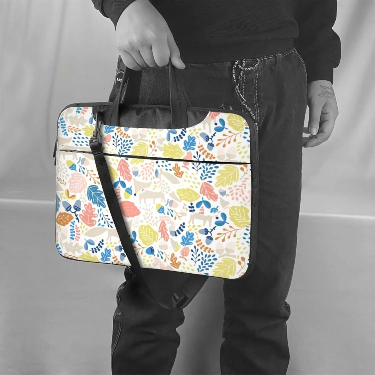 Mount Fuji cherry blossoms Laptop Shoulder Bag ​for Men Women, Computer Carrying Case Messenger Bag with Strap