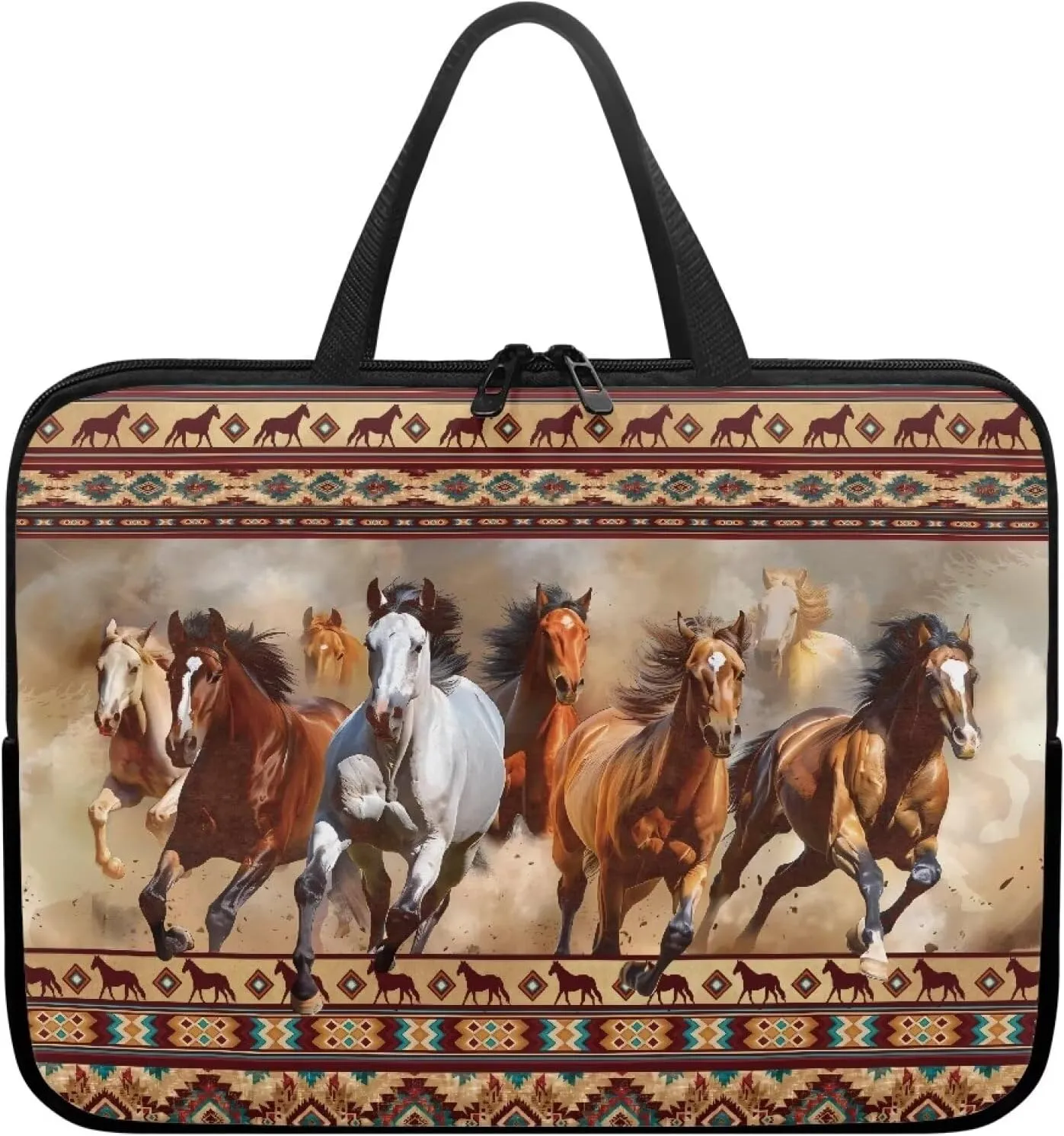 Mumeson Cow Tribal Horse Laptop Bag, Portable Shockproof Laptop Case Handbag Briefcase Laptop Cover Computer Case Handbag Protective Laptop Bag